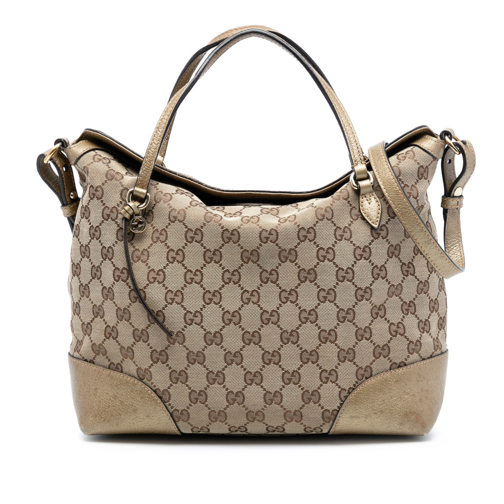 Pre-Loved Gucci Medium GG Canvas Bree Fold Over Tote